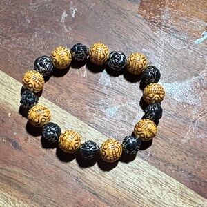 Black and Tan Beaded Bracelet